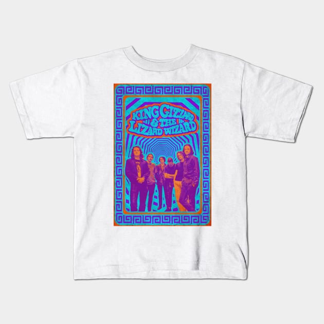 King Gizz psychedelic classic blue deluxe Kids T-Shirt by malditxsea